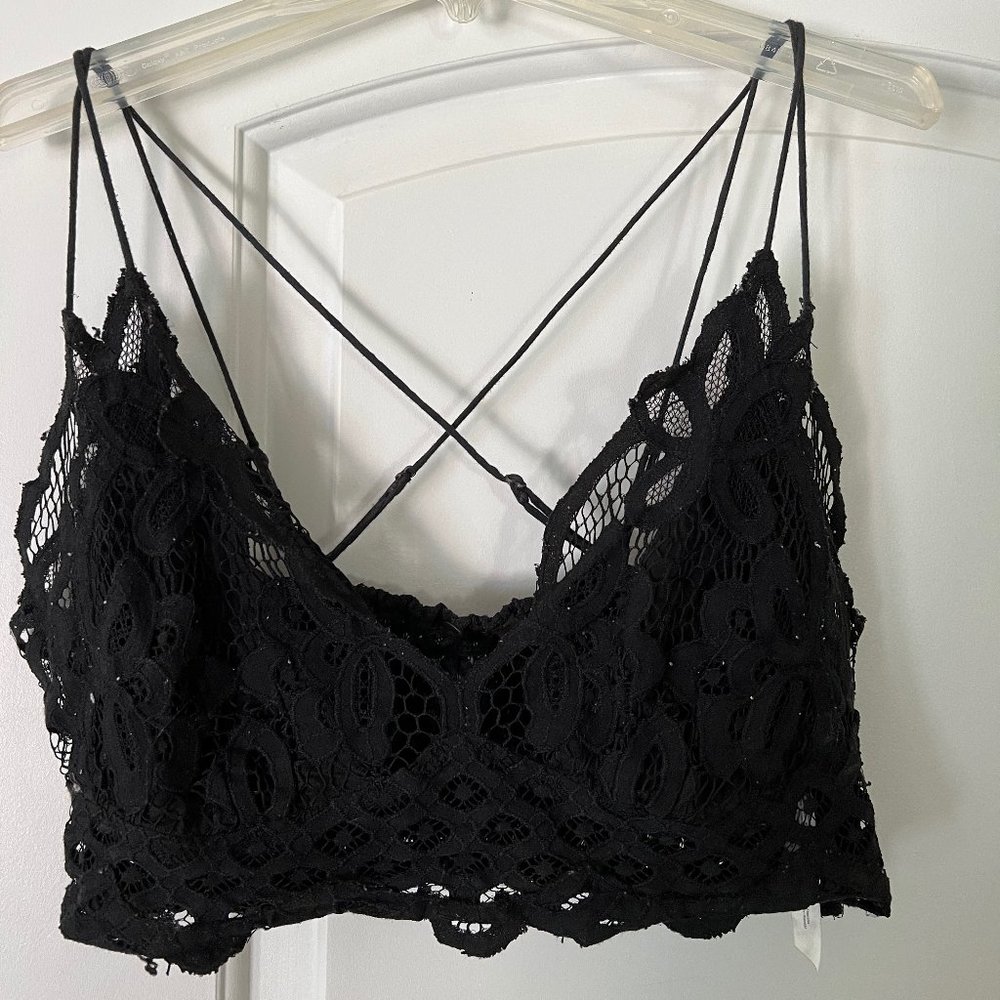 Free People Adella Bralette Medium Black